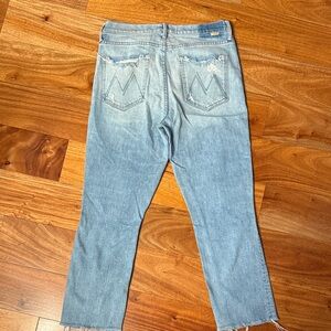 Mother Dazzler Button Fly Ankle size 30 Light Blue Jeans